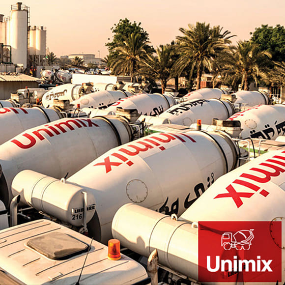 The Unimix ready-mix concrete fleet in Dubai