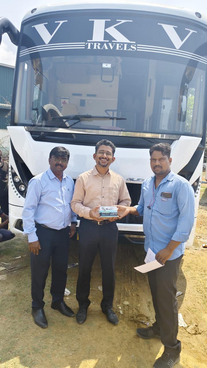 Handover to VKV Travels for their bus fleet