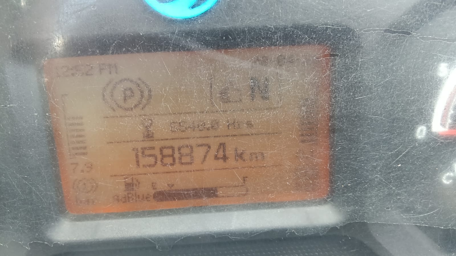 Odometer of TN22 EE 8080 — 158,874 km on the road