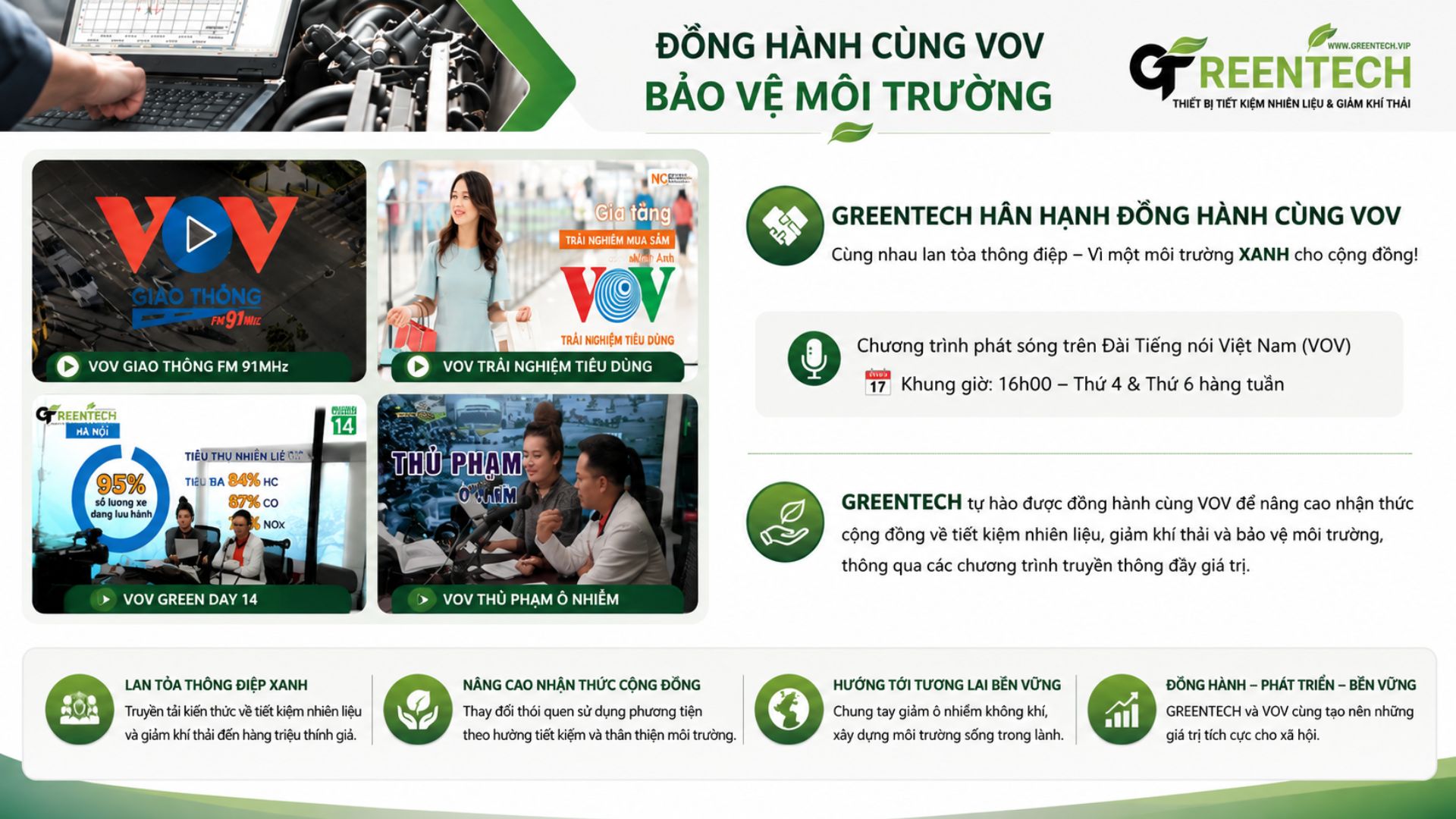 GREENTECH partners with the VOV Traffic channel to call for a collective effort to bring a green environment to the community!