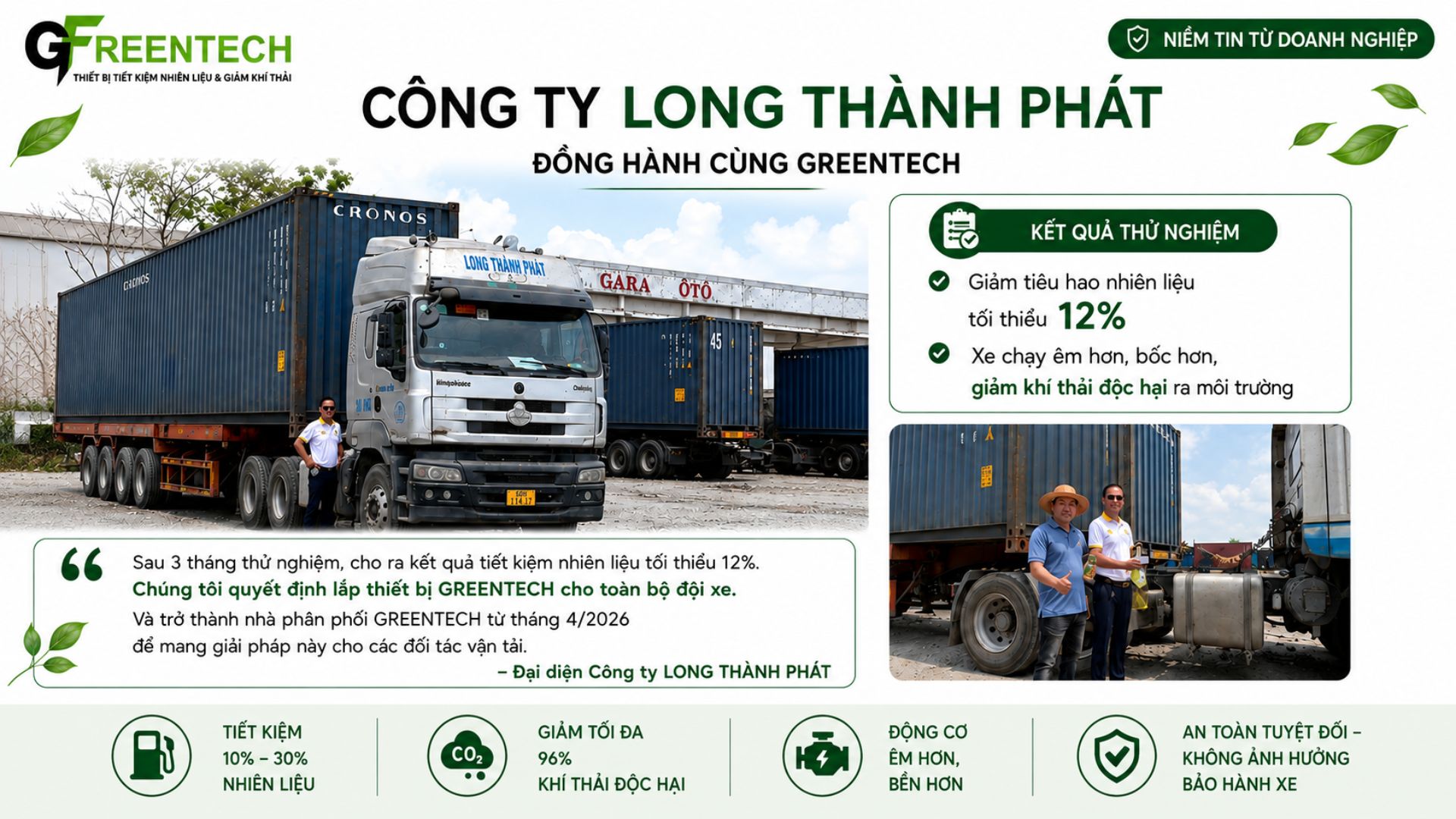 GREENTECH trial results with Long Thanh Phat Transport Company